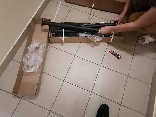 Стеклянный стол Анселм кианит / черный / золото фото покупателя 3