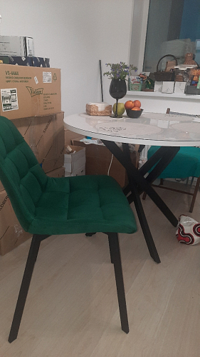 Стул на металлокаркасе Челси К крутящийся бирюзовый / черный фото покупателя 258