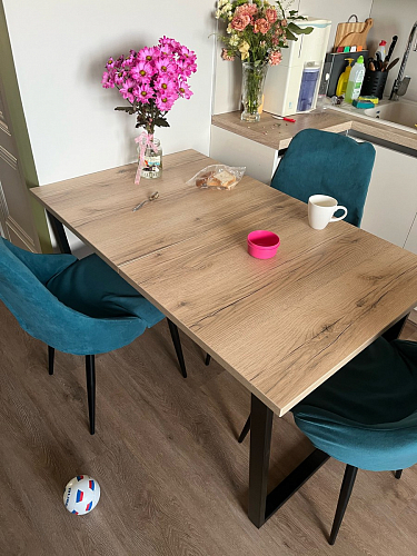 Деревянный стол Лота Лофт 140х80 дуб крафт табачный / черный матовый фото покупателя 16