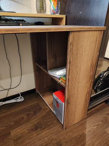 Письменный стол Битти Лофт 116х60х75 дуб вотан / черный матовый фото покупателя 115