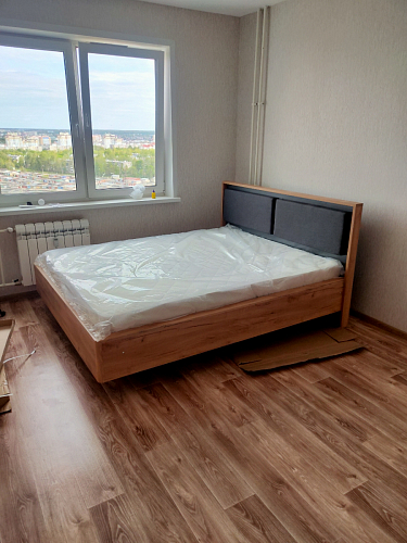 Двуспальная кровать Клауд 160х200 парящая дуб крафт золотой / антрацит фото покупателя 357