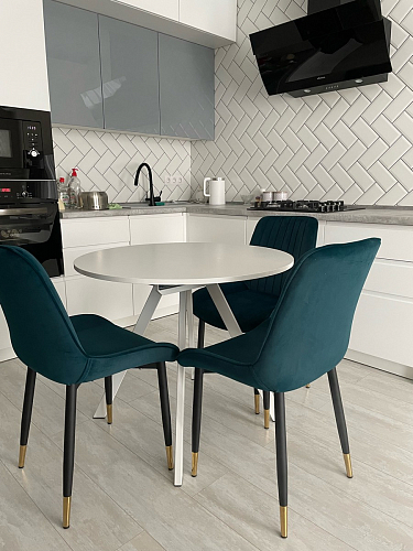 Стул на металлокаркасе Seda 01 blue / gold / black фото покупателя 1