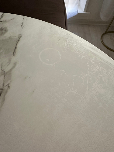 Стол Тулип 90х73 дуб вотан / белый  - Уцененный экземпляр фото покупателя 99