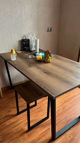 Деревянный стол Лота Лофт 140х80 белый матовый / бетон светлый фото покупателя 231