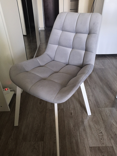 Стул на металлокаркасе Челси бежевый / белый каркас фото покупателя 62