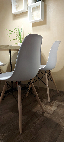 Пластиковый стул Eames PC-015 серо-голубой / дерево фото покупателя 24