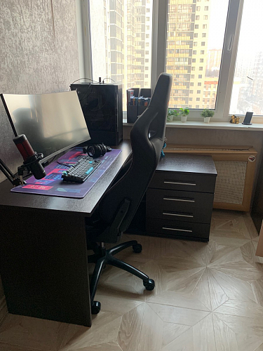 Компьютерный стол КСТ-109П правый дуб сонома / белый фото покупателя 55