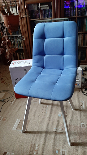 Стул на металлокаркасе Чилли синяя ткань / белый фото покупателя 58