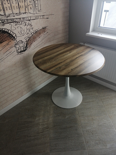 Стол Тулип 90х73 белый мрамор / золото фото покупателя 59