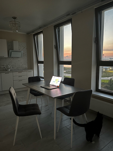 Стол Тринити Лофт 120 25 мм черный матовый / дуб делано темный фото покупателя 177