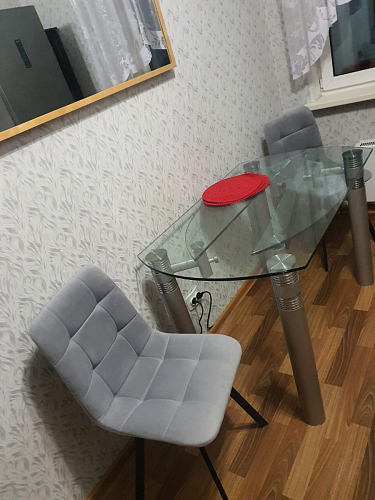 Стул на металлокаркасе Чилли К светло-серый велюр / черный каркас фото покупателя 581