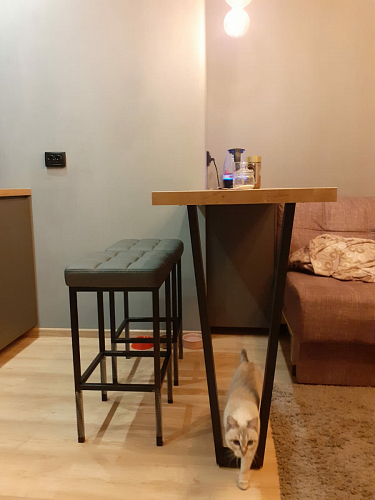 Барный стул Лофт ткань канди грей / черный матовый фото покупателя 13