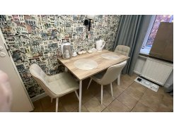 Стол раскладной Колон Лофт 120 25 мм дуб вотан / черный матовый фото покупателя 2