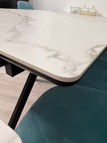 Керамический стол Вилли 140(200)х80х75 черный мрамор shakespeare black / черный фото покупателя 34