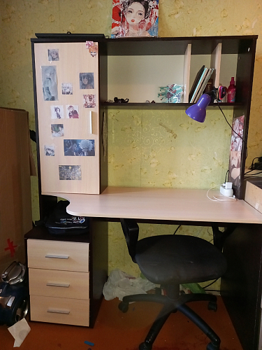 Стол компьютерный КСТ-16 бетон / белый фото покупателя 86