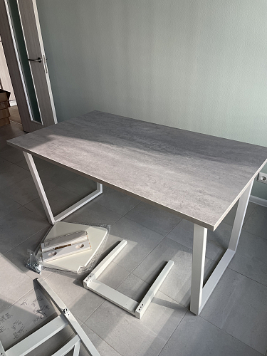 Деревянный стол Лота Лофт 140х80 черный матовый / бетон светлый фото покупателя 1011