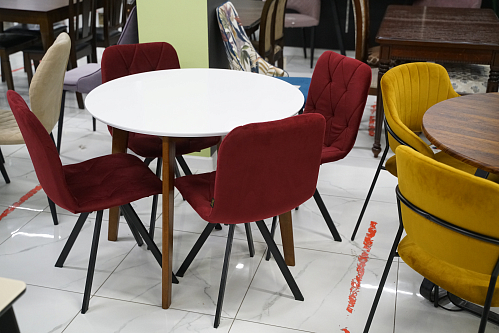 Стол обеденный Вosco/Боско D90 белый / натуральный из шоурума 1