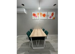 Деревянный стол Барон О 200 х 90 черная пленка шагрень / белый фото покупателя 9