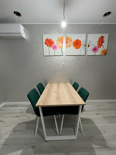 Деревянный стол Барон О 200 х 90 белая пленка шагрень / черный фото покупателя 9