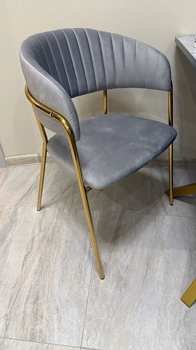 Стул на металлокаркасе Kamelia green / gold фото покупателя 2