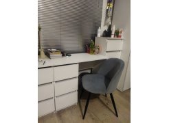 Стул на металлокаркасе Gabi 1 бежевый / черный с серебряными наконечниками фото покупателя 396