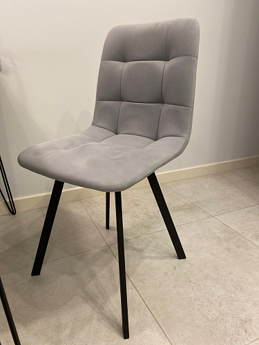 Стул на металлокаркасе Чилли серый велюр / черный фото покупателя 417