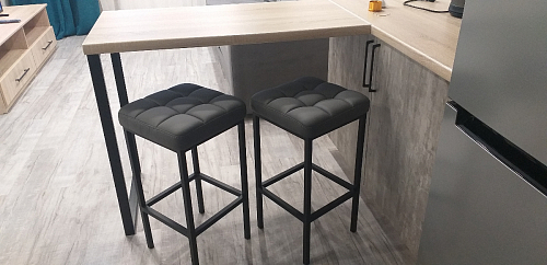 Барный стул Лофт микровелюр катания блэк / черный матовый фото покупателя 317