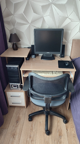 Компьютерный стол Джаз-24 левый дуб молочный фото покупателя 106