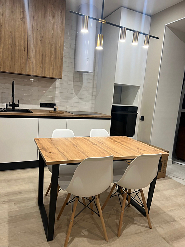 Деревянный стол Лота Лофт 140х80 дуб крафт табачный / черный матовый фото покупателя 799