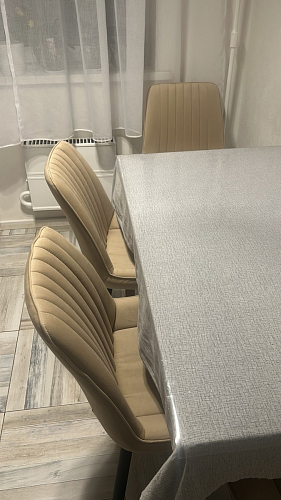 Стул на металлокаркасе Седа 360 К латте (velutto 08) / белый фото покупателя 250