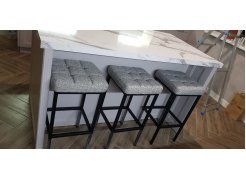 Барный стул Лофт кожзам темно-серый / черный матовый фото покупателя 66