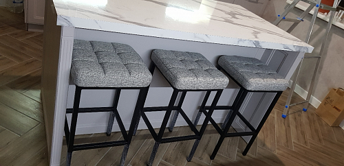 Барный стул Лофт ткань канди грей / черный матовый фото покупателя 67