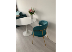 Стул на металлокаркасе Kamelia зеленый / золото фото покупателя 3