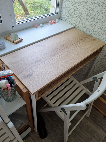 Письменный стол Лео Лофт бетон / черный матовый фото покупателя 52