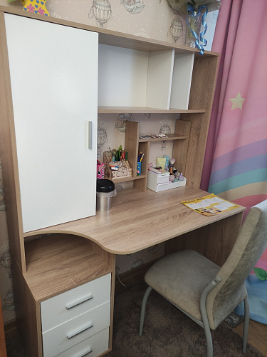 Компьютерный стол КСТ-16 левый дуб сонома / белый фото покупателя 120