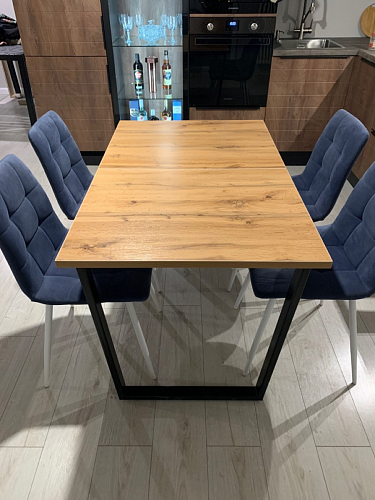 Деревянный стол Лота Лофт 140х80 черный матовый / бетон светлый фото покупателя 75