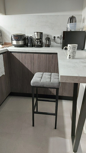 Барный стул Лофт микровелюр катания блэк / черный матовый фото покупателя 311