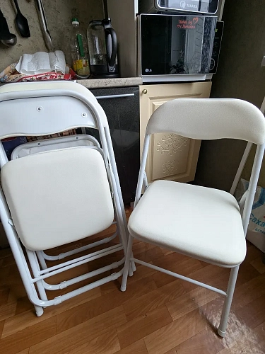 Стул на металлокаркасе Fold 1 складной white / chrome фото покупателя 4