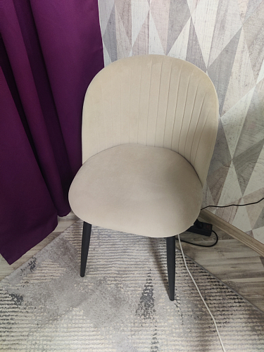 Стул на металлокаркасе Gabi dark beige / black / silver фото покупателя 841