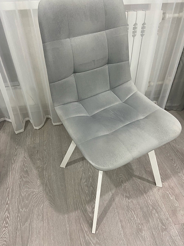 Стул на металлокаркасе Чилли К светло-серый велюр / черный каркас фото покупателя 789