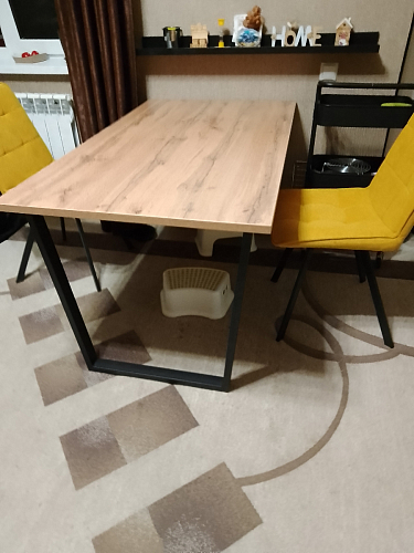 Деревянный стол Лота Лофт 120x75 дуб крафт табачный / черный матовый фото покупателя 410