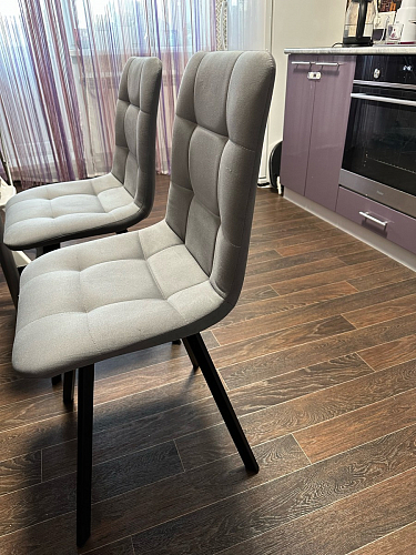 Стул на металлокаркасе Чилли К светло-серый велюр / черный каркас фото покупателя 419