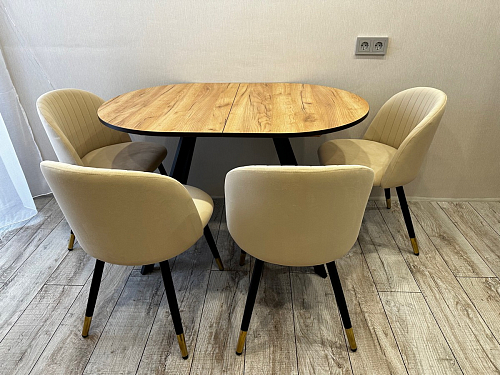 Стул на металлокаркасе Gabi latte / gold / black фото покупателя 550