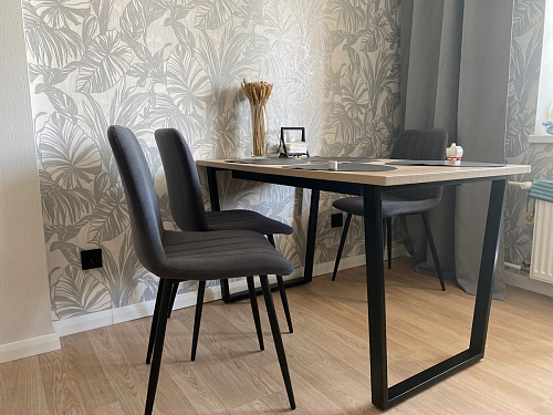 Стол Лота Лофт 140 25 мм черный матовый / бетон фото покупателя 283