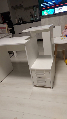 Стол компьютерный Джаз-24 правый белый фото покупателя 137