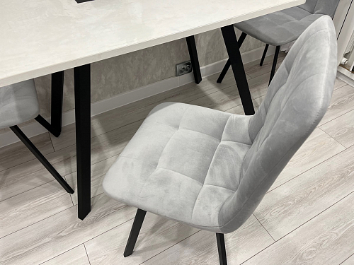 Стул на металлокаркасе Чилли светло-серый / белый каркас фото покупателя 143