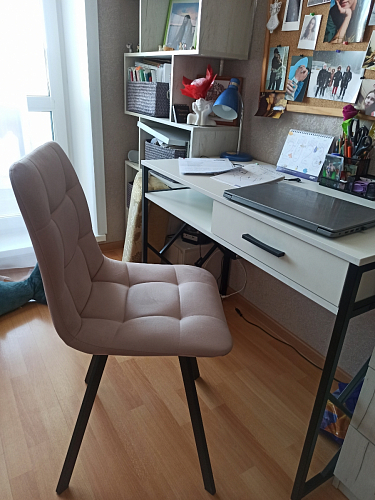 Стул на металлокаркасе Чилли бежевый / белый каркас фото покупателя 1298