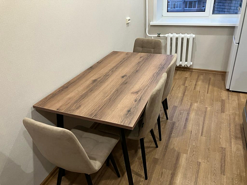 Стол Тринити Лофт 120 32 мм дуб галифакс табако / черный матовый фото покупателя 72