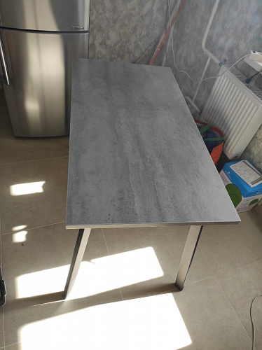 Стол Тринити Лофт 120 32 мм бетон / черный матовый фото покупателя 69