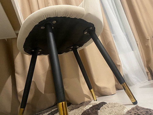 Стул на металлокаркасе Gabi dark beige / black / silver фото покупателя 328